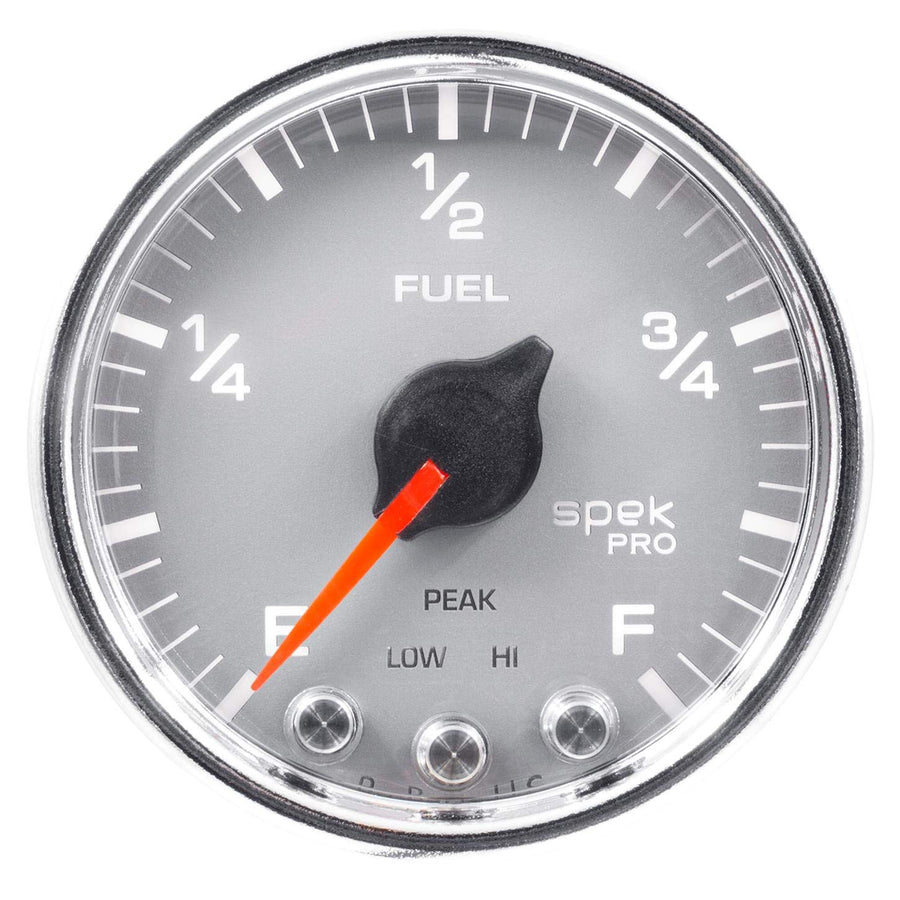 Gauge AUTO METER P31221 Fuel Level (Spek-Pro 2 1/16", 0-270Ω Programmable, Slvr/Chrm, Spek-Pro)