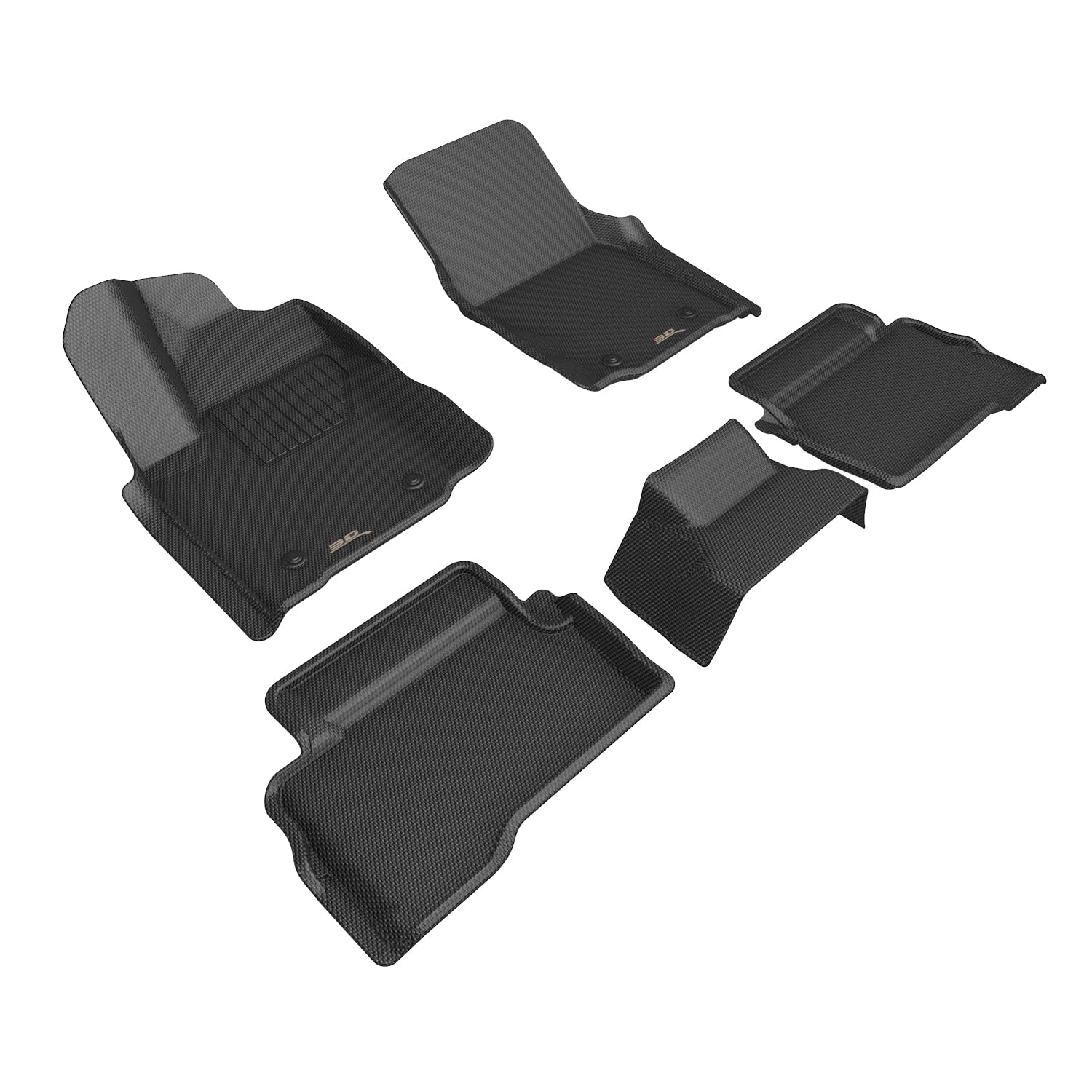 3D MAXpider Kagu Custom Fit Floor Mat (Black) Compatible with Toyota Tacoma Hybrid Double Cab 2024-2026 - Full Set