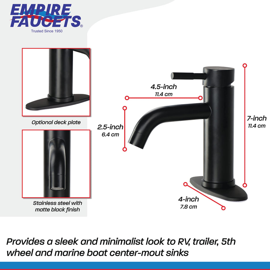 Faucet Lav Quick Products Empire Black Single Lever VF77BMT-A