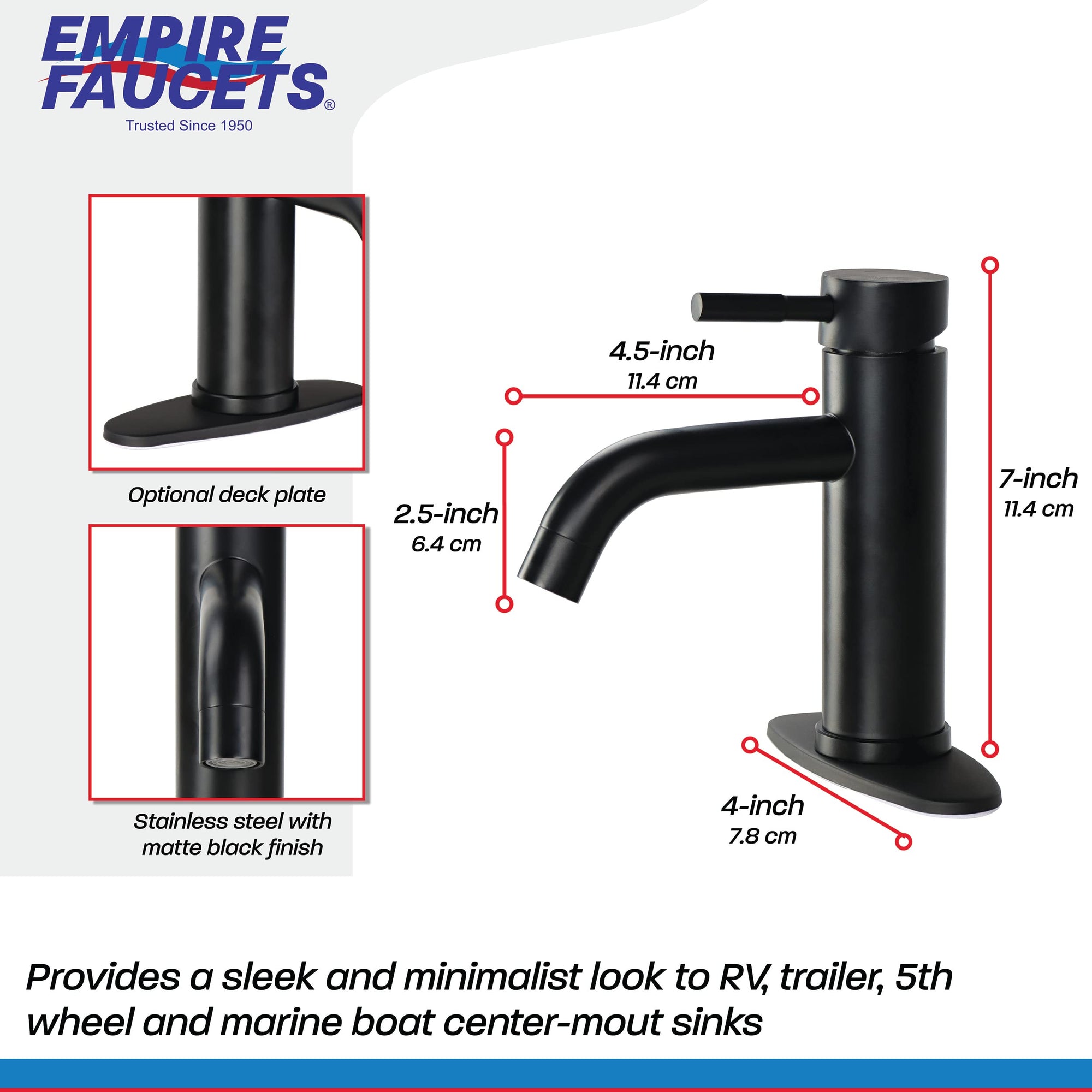 Faucet Lav Quick Products Empire Black Single Lever VF77BMT-A