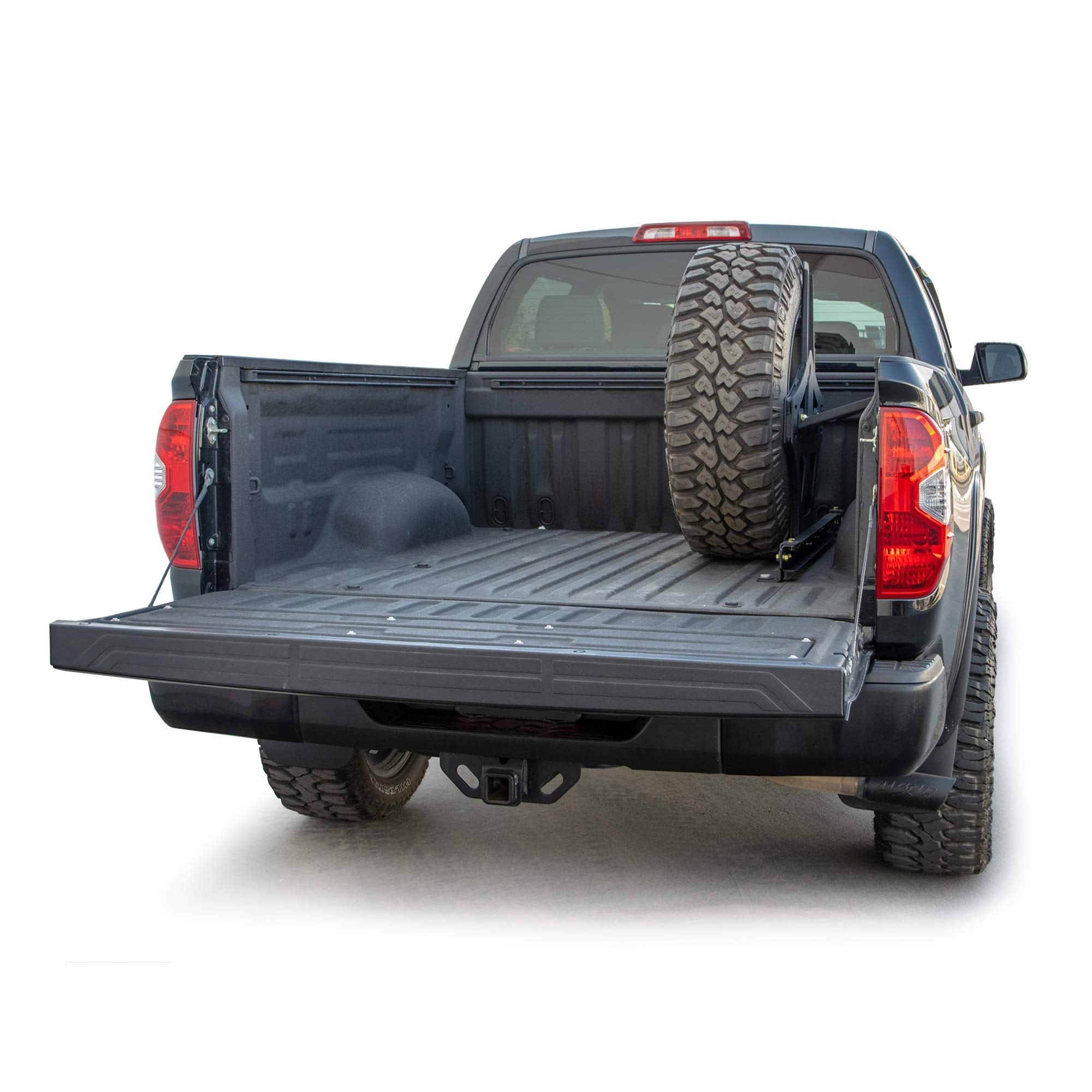 TCTT2-01 | DV8 Offroad Spare Tire Mount for 2007-21 Tundra | Vertical in-Bed Design | Accommodates up to a 40" Tire | Mounts Either Bed Rail | Powder Coat Finish