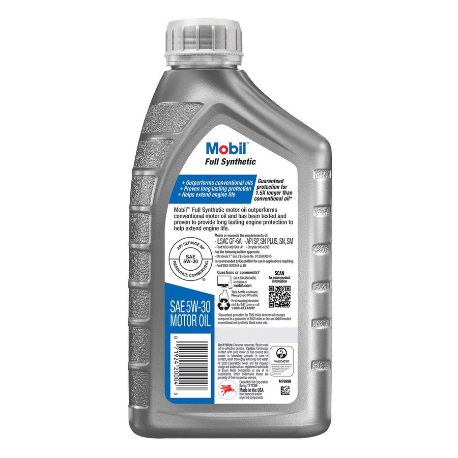 5W-30 Mobil Full Synthetic Motor Oil, 1 Quart