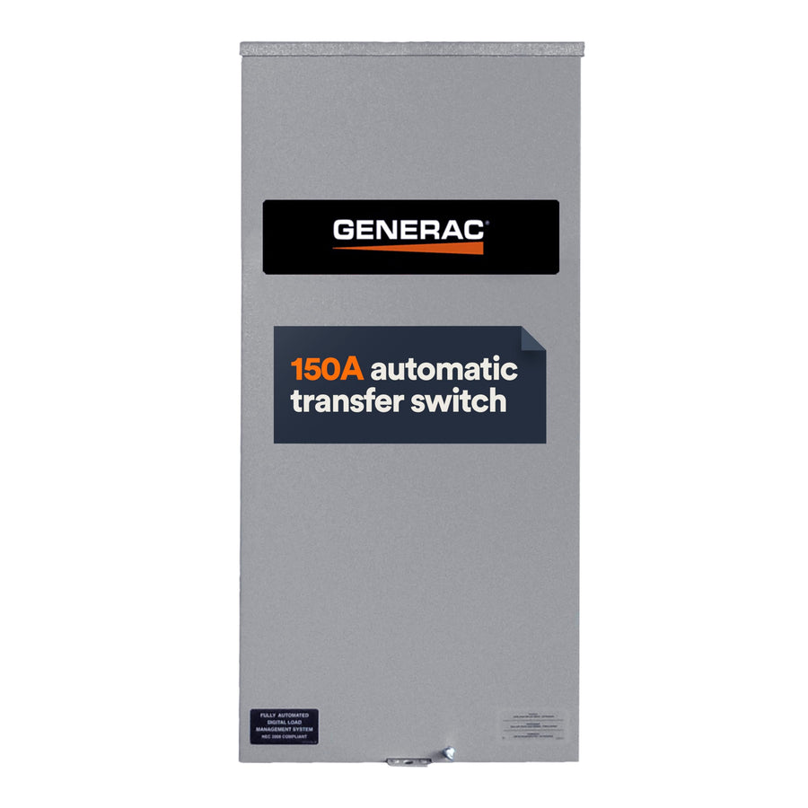 150 Amp Generac Single Phase Generator Automatic Transfer Switch - Service Entrance Rated - NEMA 3R Outdoor Rated Aluminum Enclosure - Power Management for Indoor and Outdoor Use