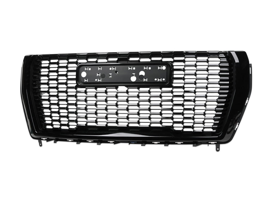 Denali Style Armordillo Honeycomb Mesh Front Grille|Compatible With 2021-2023 GMC Yukon/XL/Denali|8711064|ABS Plastic|Piano Black|Front Hood Bumper Grille