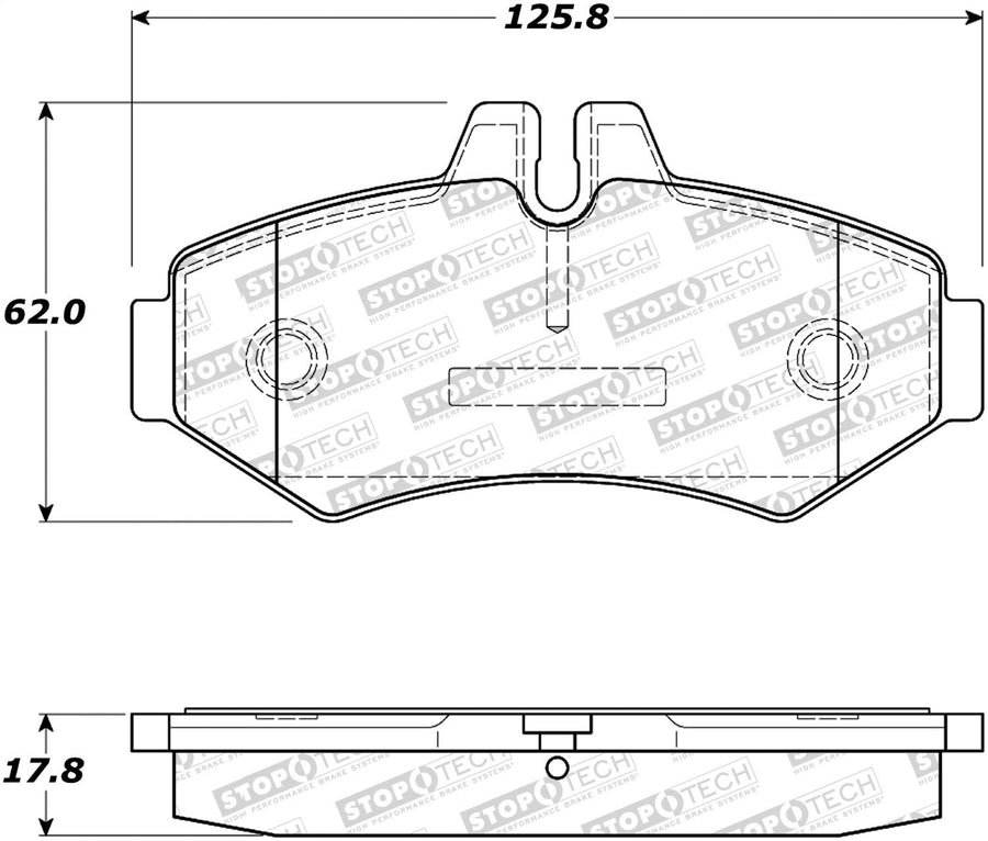 Rear StopTech 308.09280 Brake Pads with Shims Street