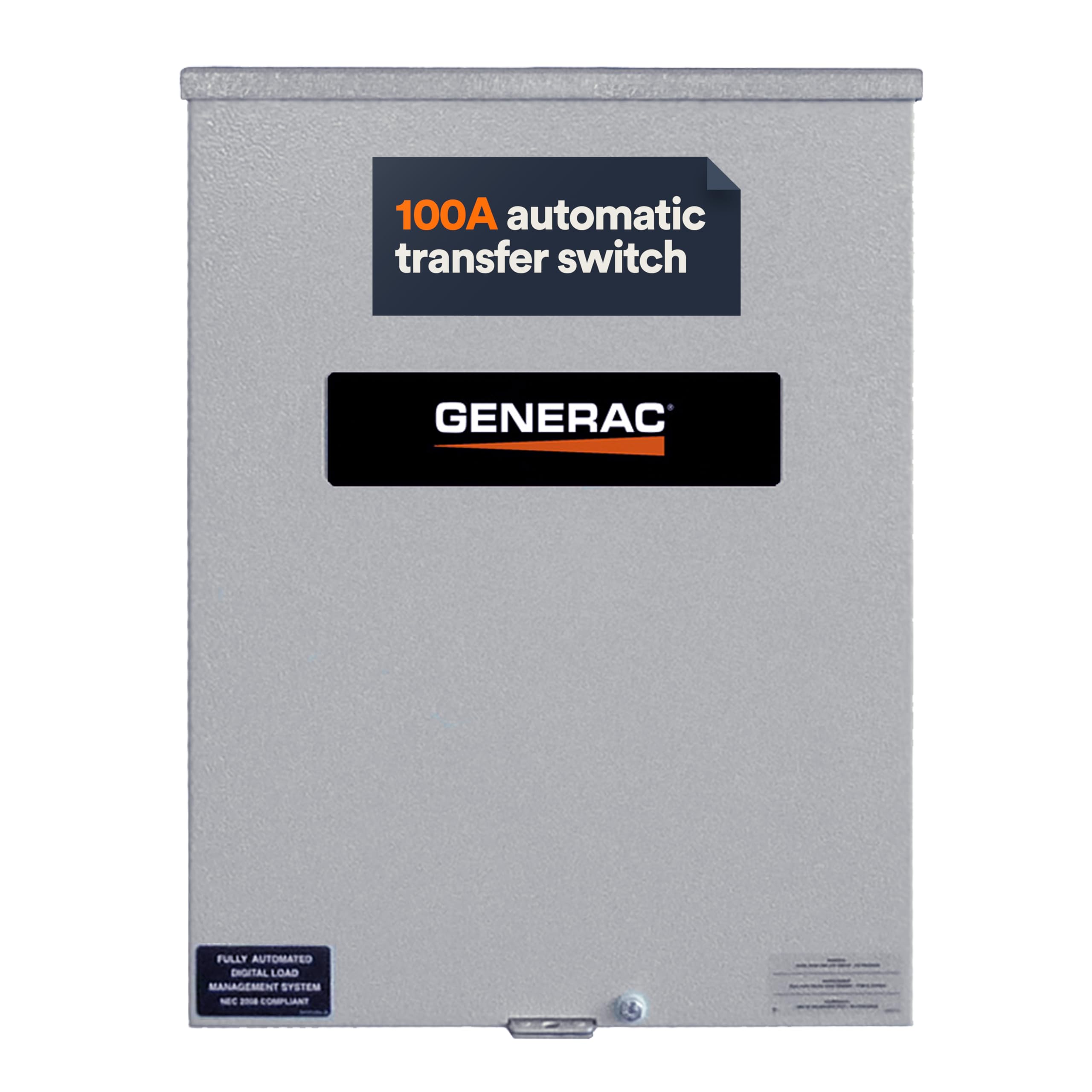 Generac 100 Amp Automatic Transfer Switch Single Phase Generator - Service Entrance Rated - NEMA 3R Outdoor Rated Aluminum Enclosure - Power Management for Indoor and Outdoor Use
