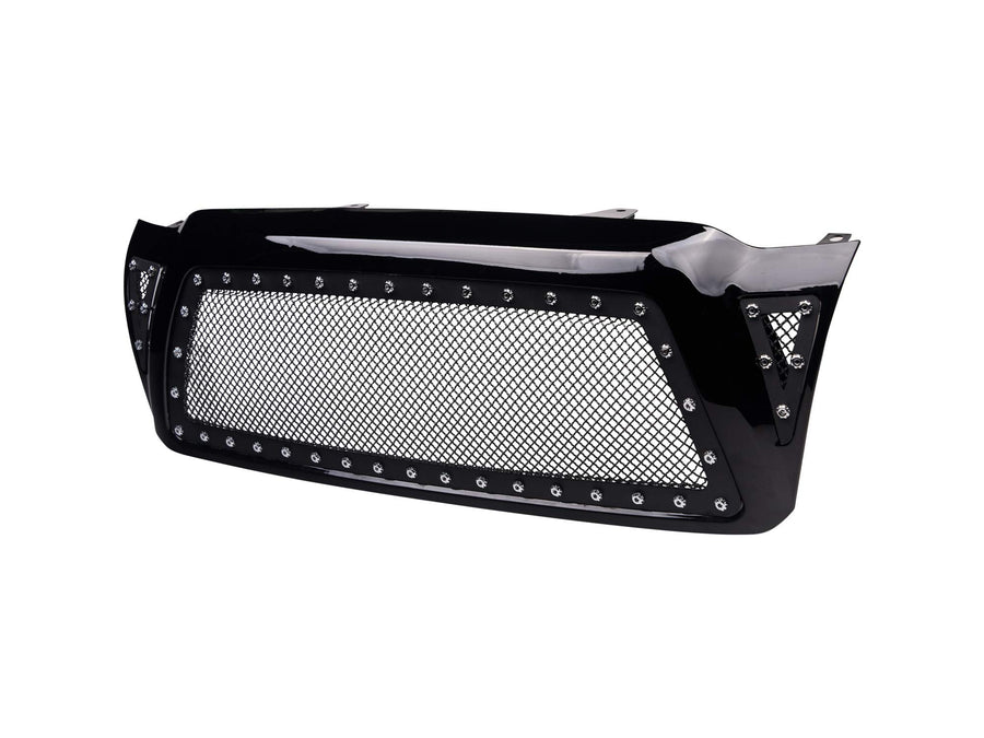 Studded Armordillo USA Mesh Grille Fits 2005-2011 Toyota Tacoma-Gloss Black