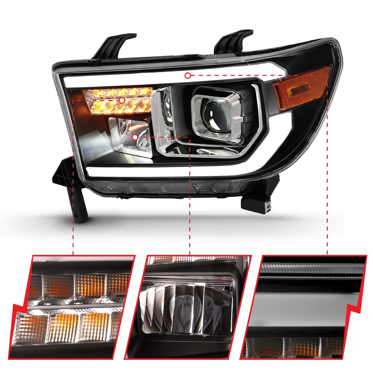 111447 Anzo USA Projector Headlamps Fits Toyota Tundra