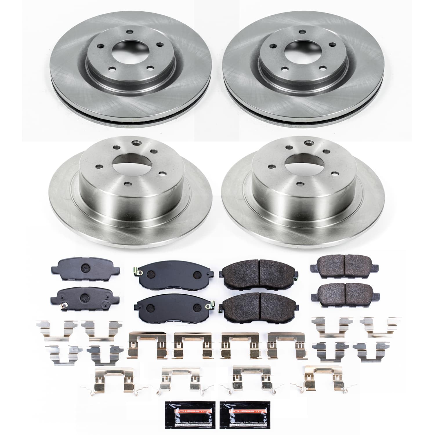 Power Stop Front and Rear TDBK9141 Track Day High-Performance Brake Pads and Rotors Kit For Nissan Juke 2011-2017 [Application Specific]