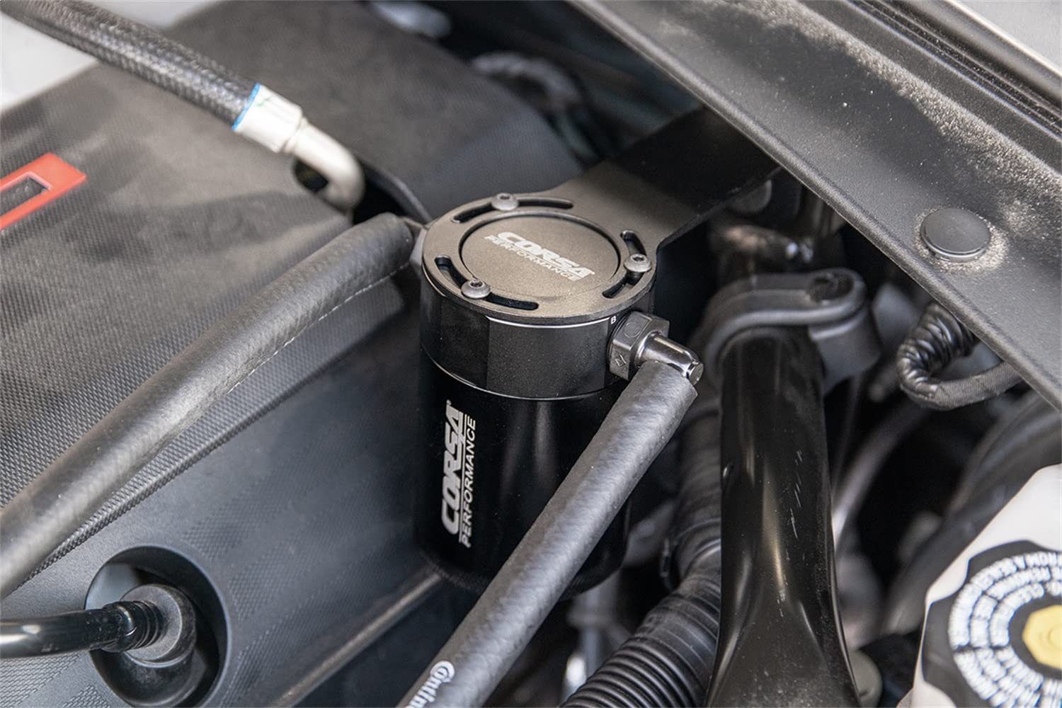 Corsa - 16-22 Chevrolet Camaro SS 6.2L V8 Coupe (RWD) Aluminum Oil Catch Can w/Mounting Bracket (CC0007)