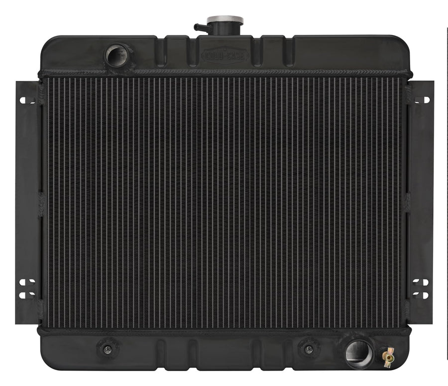 COLD - CASE Black Night Rider Series Cold Case Radiator, 22.35 in W x 20.7 in H x 3 in D, Driver Side Inlet, Passenger Side Outlet, Aluminum, Black Paint, Automatic, Each