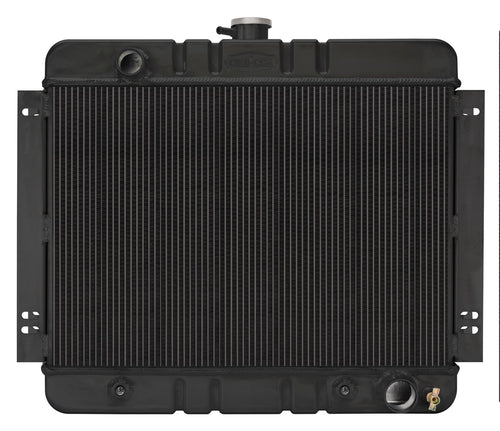 COLD - CASE Black Night Rider Series Cold Case Radiator, 22.35 in W x 20.7 in H x 3 in D, Driver Side Inlet, Passenger Side Outlet, Aluminum, Black Paint, Automatic, Each