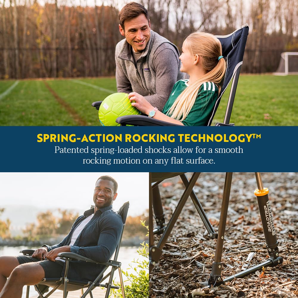 GCI Outdoor Collapsible Rocking Chair & Roadtrip Rocker - Indigo