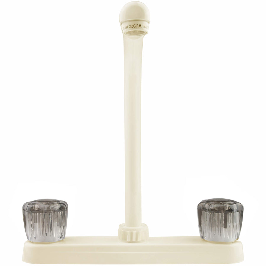 Dura Faucet Hi-Rise DF-PK210S-BQ Kitchen Sink Faucet with Smoked Acrylic Knobs (Bisque Parchment)