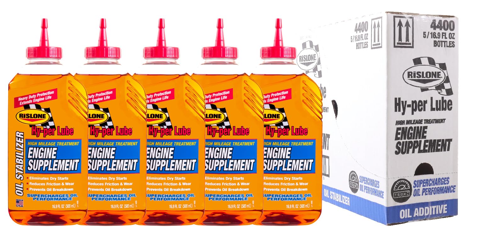 High Mileage Rislone Oil Supplement/Stabilizer, 16.9 oz, Pack of 5