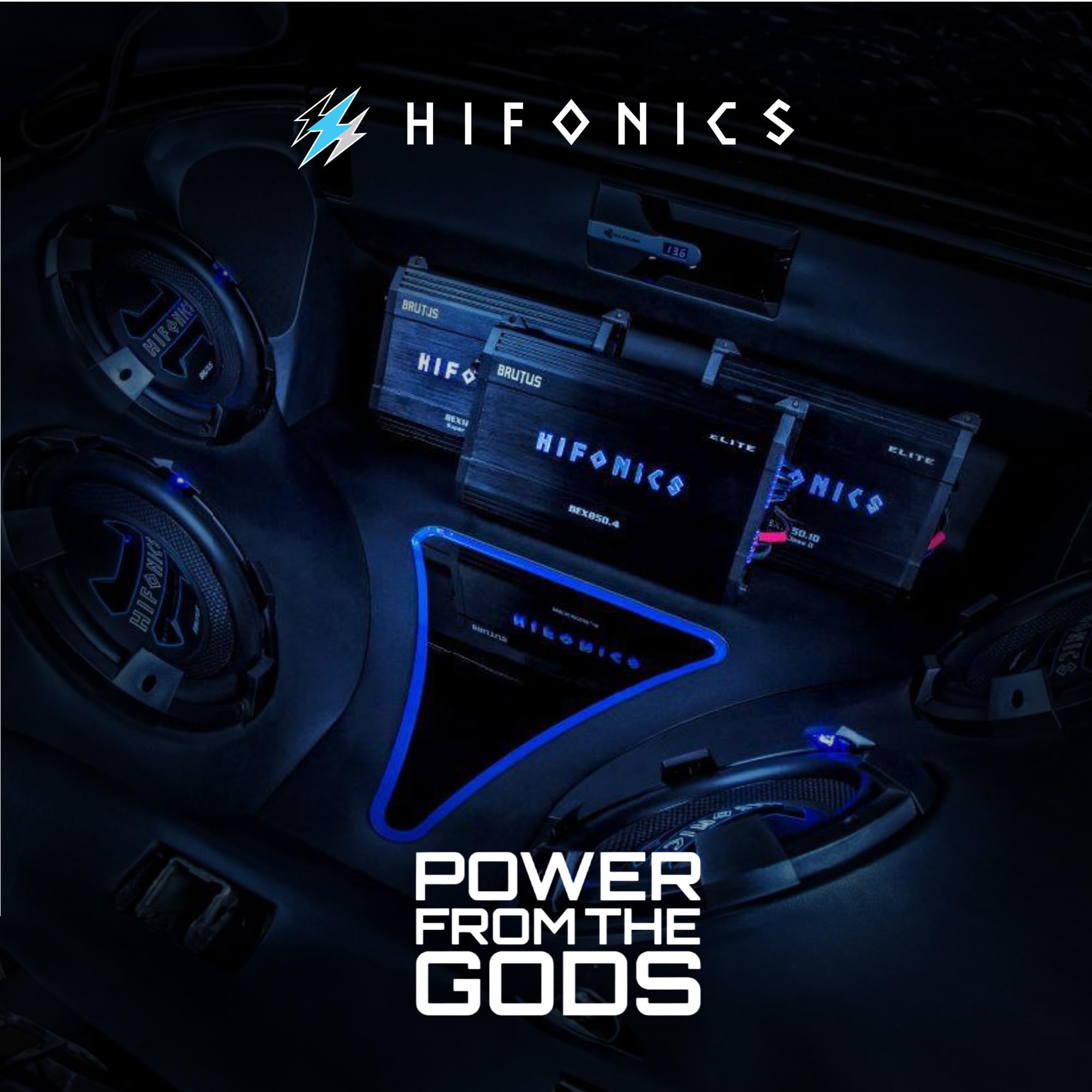 Hifonics 10 Inch Elite Car Mount Subwoofer with Dual 4 Ohm Voice Coil Speaker 1200 Watt Peak Power Mobile Amplifier System, Black
