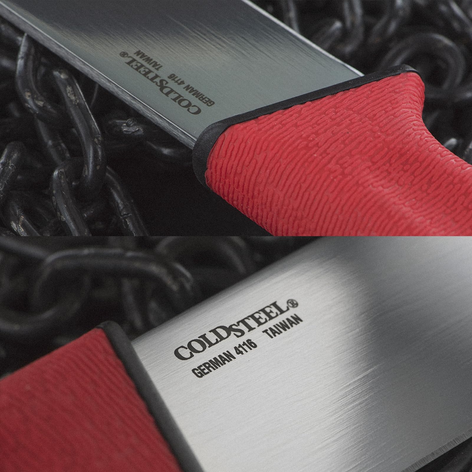 Cold Steel Scalper Tim Wells Slock Master Durable 6.5" 4116 Stainless Steel Fixed Straight Back Blade Outdoor Hunting Camping Utility Knife, 5.25" Red Textured Kray-Ex Handle