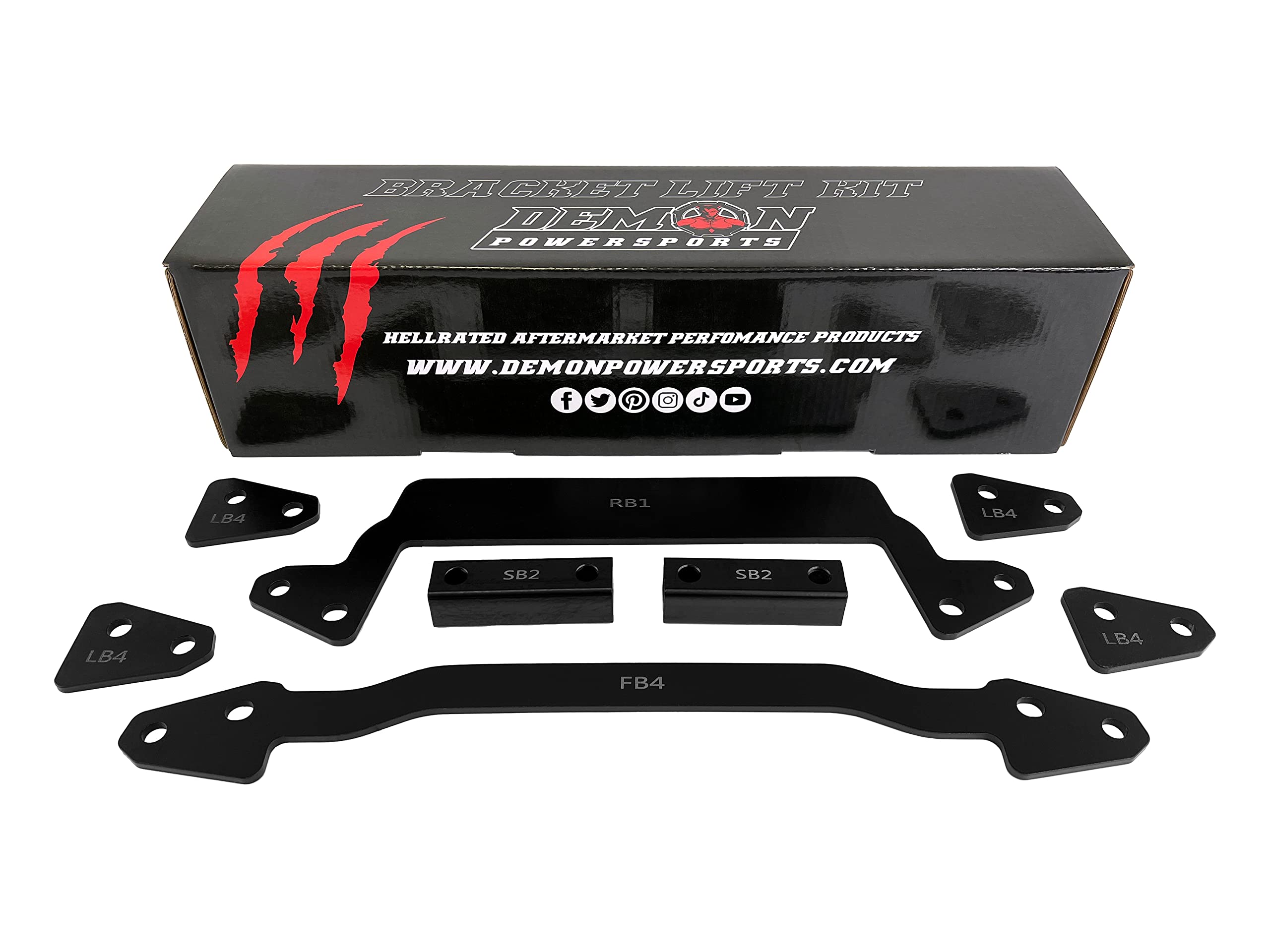 Kawasaki Brute Force Demon Powersports 2 Inch Bracket Lift Kit (2005-20), Increases Ground Clearance & Larger Space Between Tires & Fenders to Be Mounted, Powder Coated Protection, Easy to Install