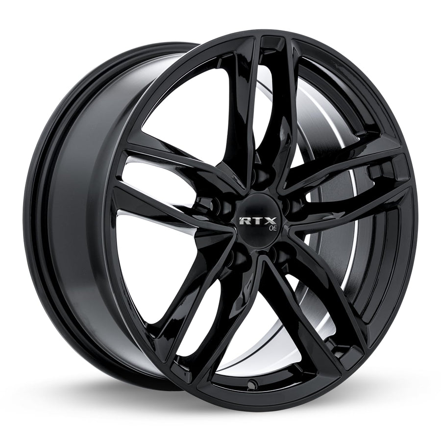 Custom RTX NUREMBERG Wheel - 17x7.5, 35 Offset, 5x112 Bolt Pattern, 66.6mm Hub - Gloss Black Rim