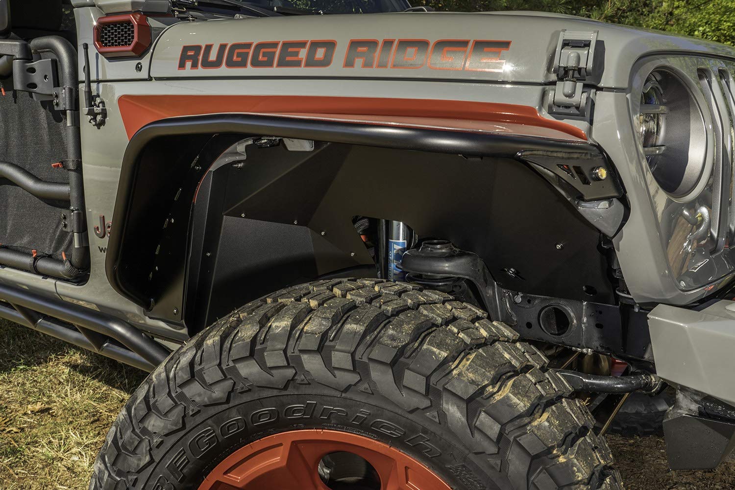 Inner Fender Liners Rugged Ridge for Jeep Wrangler/Gladiator | Front | 11615.61 | Fits 2018-2025 Jeep Wrangler JL; 2020-2025 Jeep Gladiator JT
