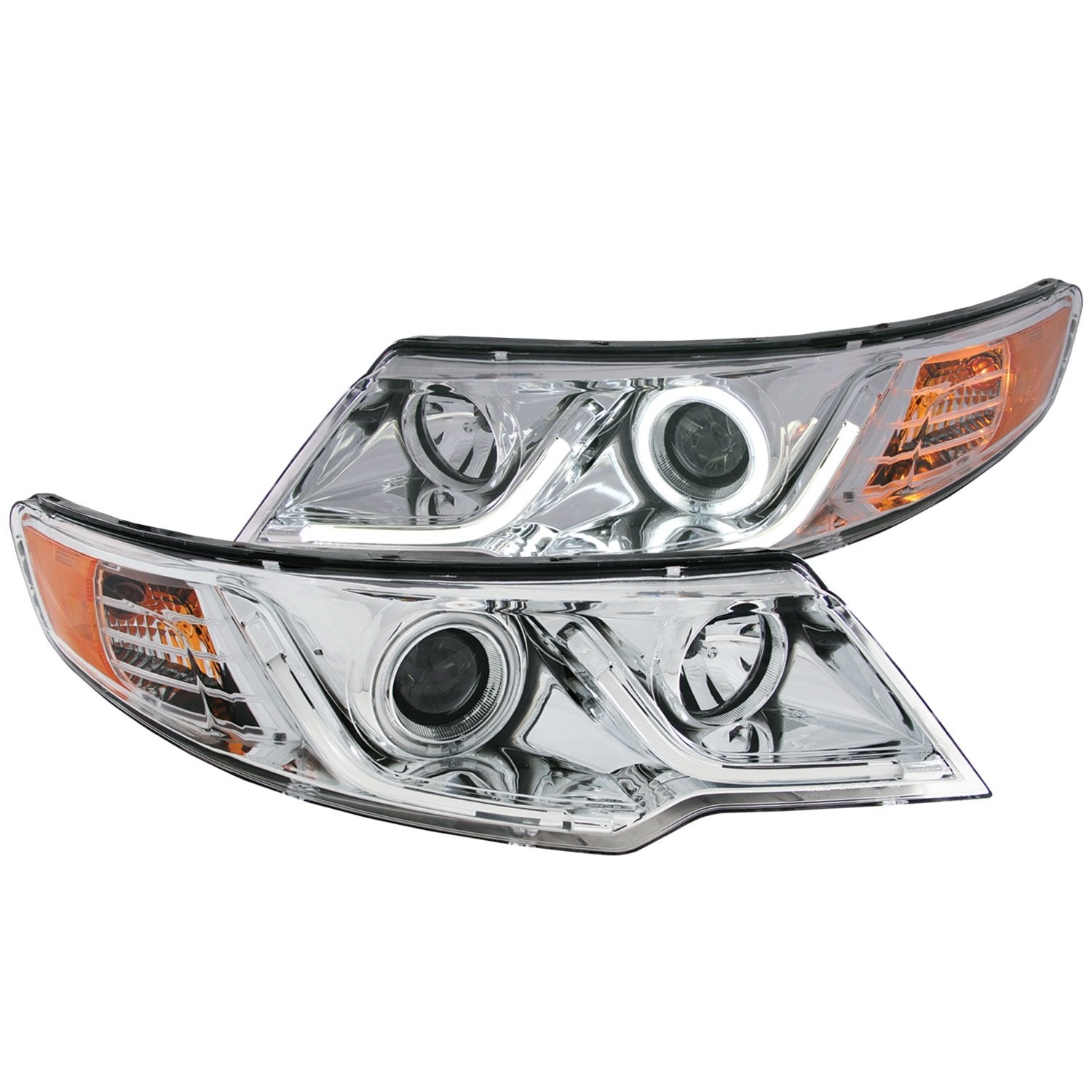 Chrome/Clear/Amber Halogen Projector Headlight AnzoUSA for Kia Forte