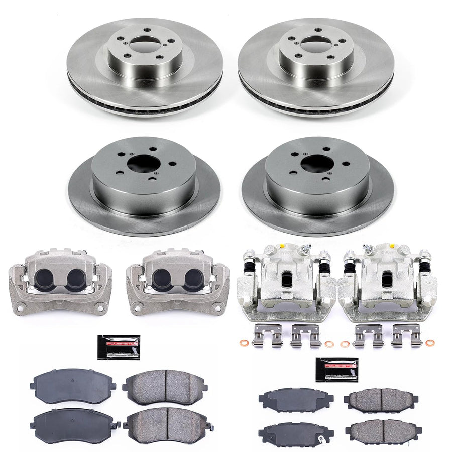 Power Stop KCOE4081 Replacement Autospeciality Front and Rear Caliper Kit- OE Rotors, Ceramic Brake Pads, Calipers For Subaru Legacy 2005, Subaru Outback 2005 [Model Specific]