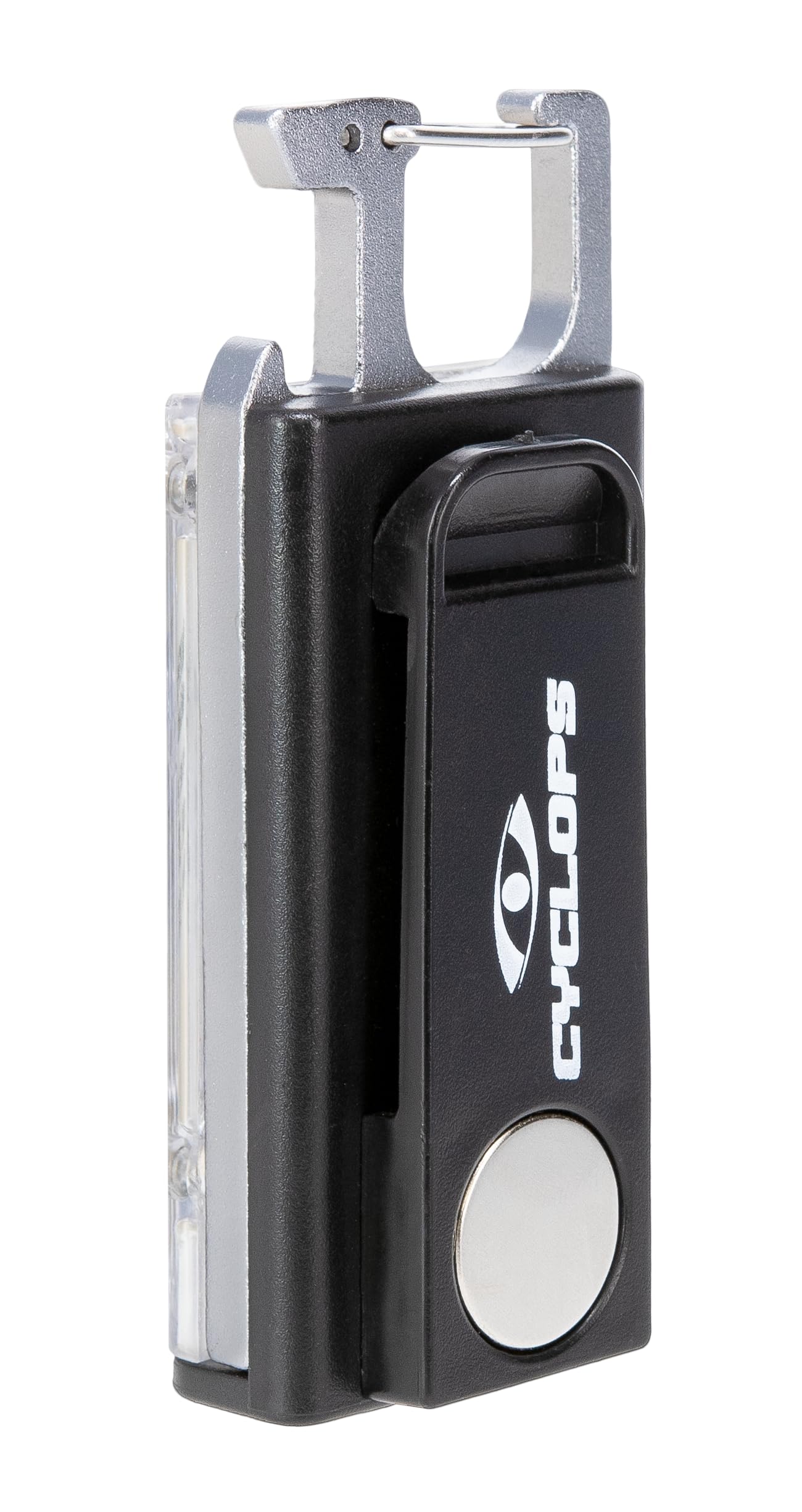 Flash Clip Cyclops Keychain Flashlight, 300-Lumen COB LED, USB-C Rechargeable, Multi-Color Light, Bottle Opener, Compact EDC Light
