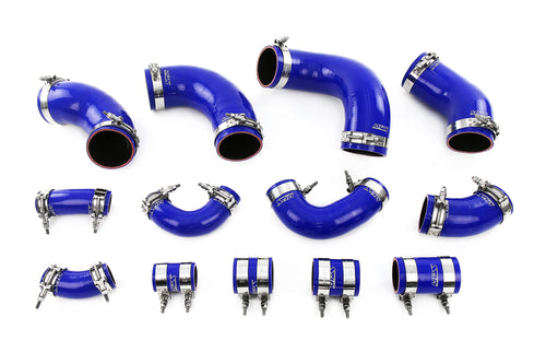 HPS Performance Blue Silicone Reinforced Intercooler Hose Boots Kit Compatible for 1995-1998 Nissan Skyline GT-R R33 RB26DETT, 57-2097-BLUE