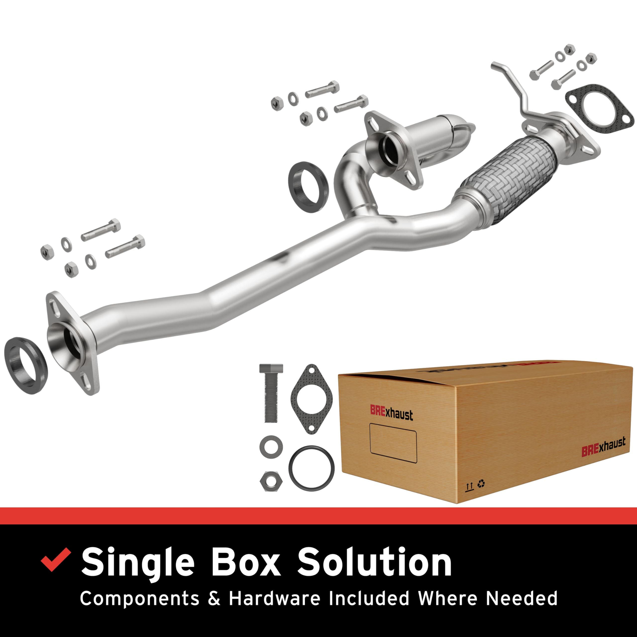 Replacement BRExhaust Front Pipe Kit 107-0122: Direct-Fit, Compatible with 05-07 Five Hundred, Montego 3.0L