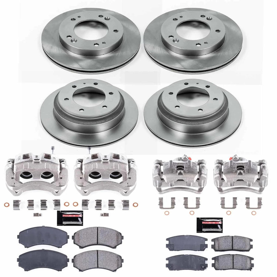 Power Stop KCOE4311A Replacement Autospecialty Front and Rear Caliper Kit-Rotors, Ceramic Brake Pads, Calipers For Honda Passp, Isuzu Axiom, Isuzu Rodeo, Isuzu Rodeo Sport [Model Specific]