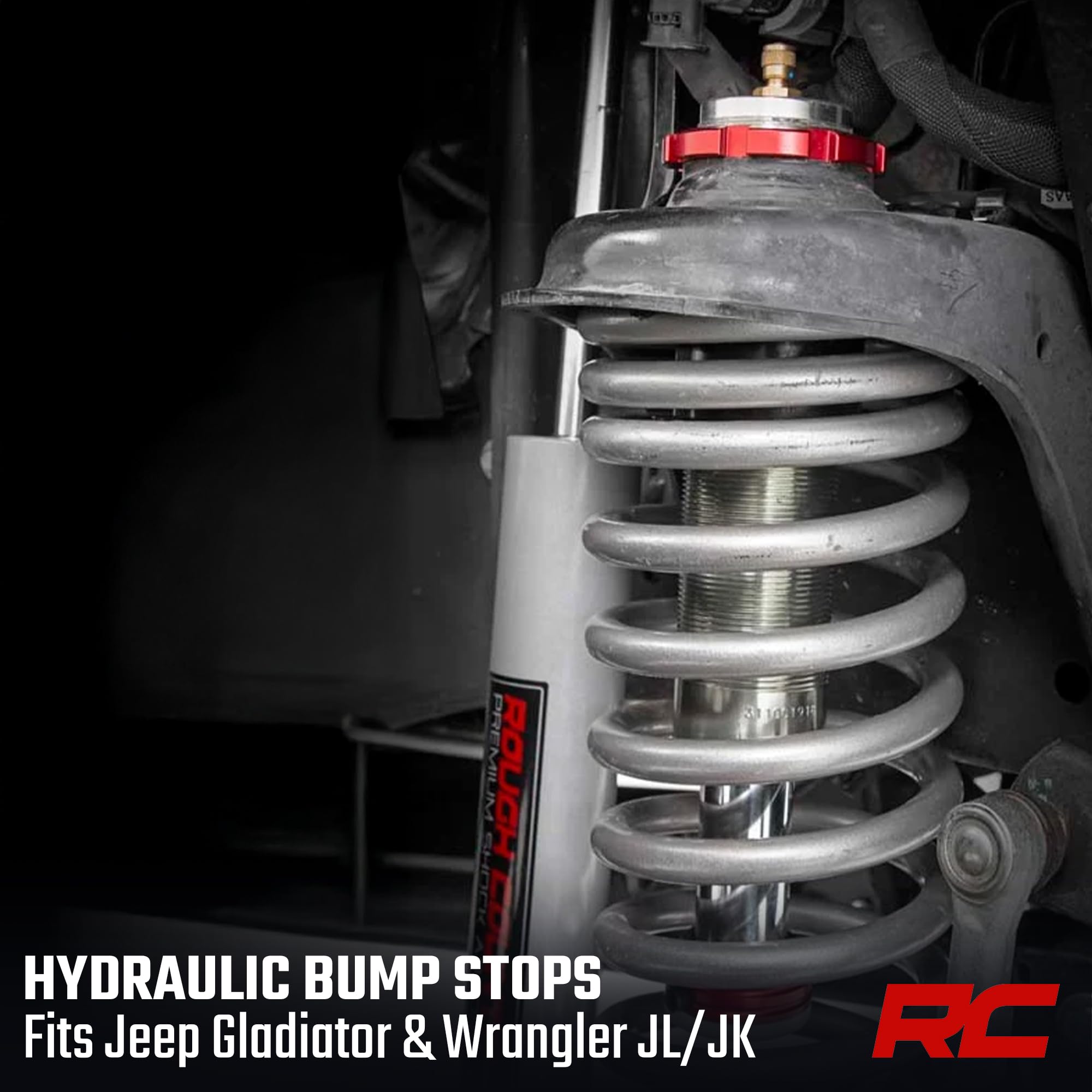 Rough Country Bump Stops Hydraulic for 07-24 Jeep Wrangler/Gladiator - BST3000