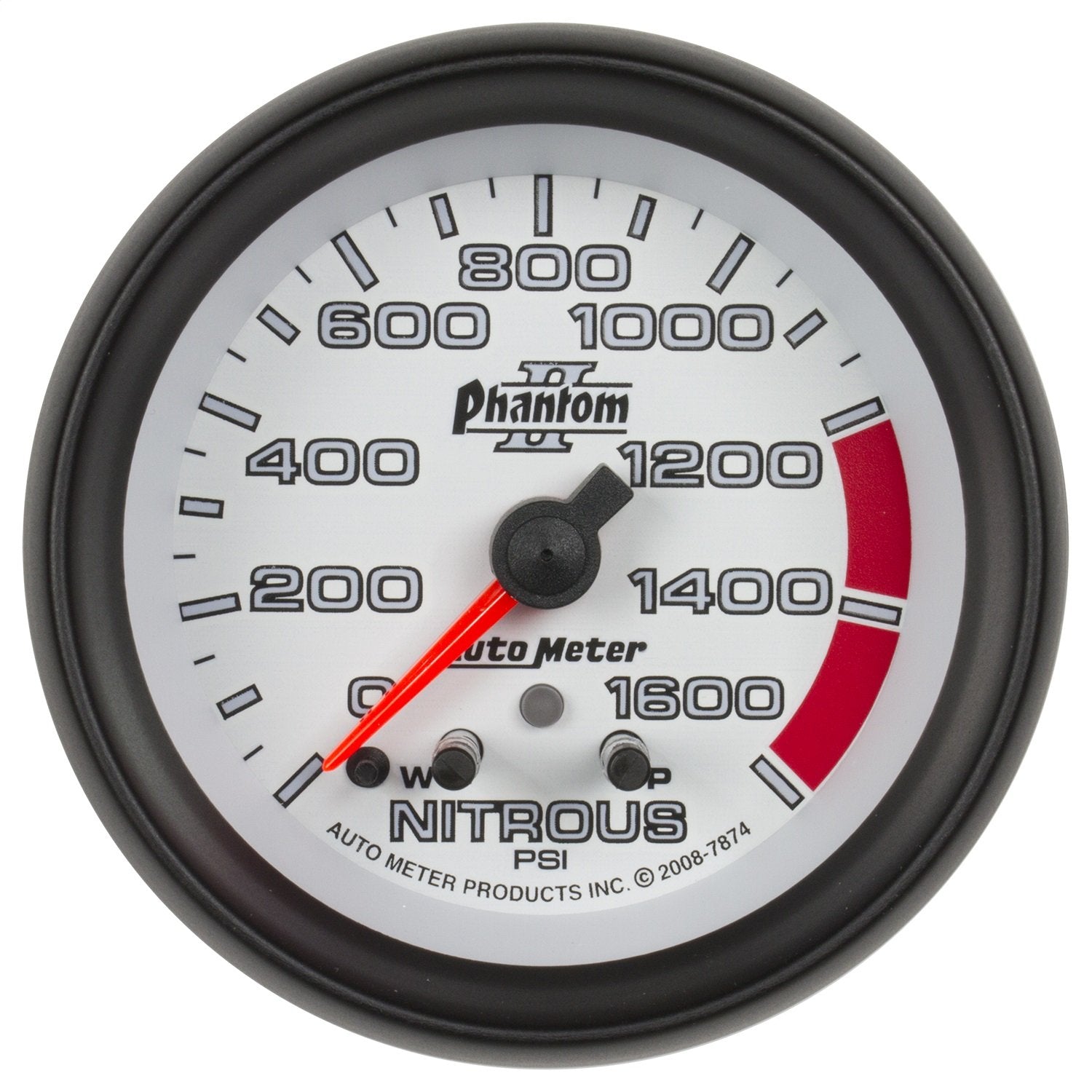 Auto Meter Phantom II 7874 2-5/8" 0-1600 PSI Full Sweep Electric Nitrous Pressure Gauge