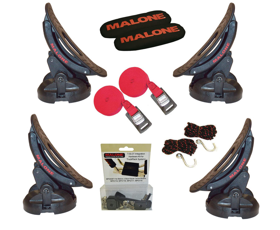 Pro Kayak Carrier SaddleUp™ with Tie-Downs - Saddle Style - Rear Loading - T-Slot Truck Rack Hardware