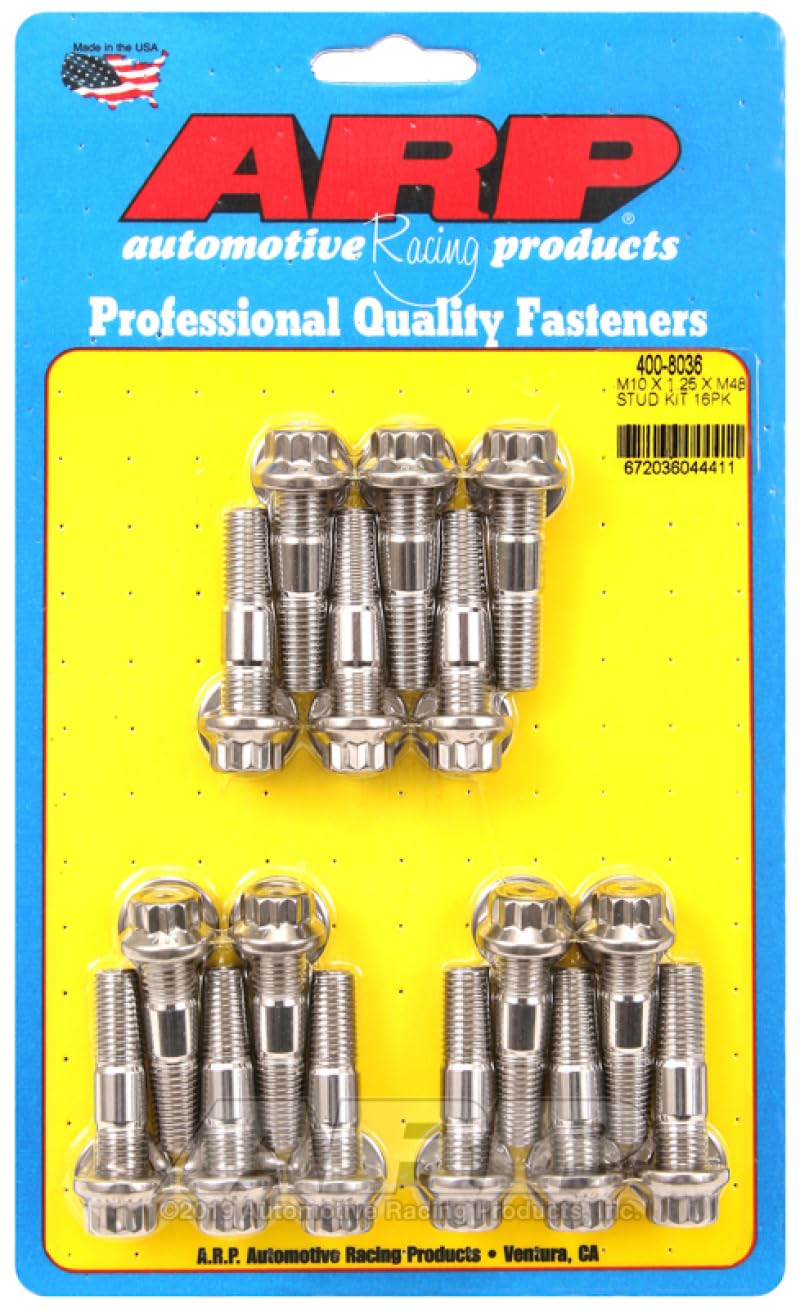 Broached stud ARP Kit (M10 X 1.25 X 48mm broached stud 16pcs)