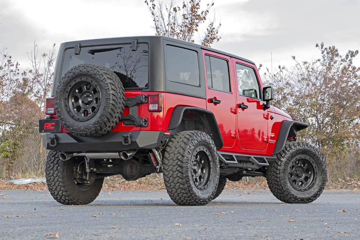 Rough Country HD Tire Carrier Hinged for Jeep Wrangler JK/Unlimited (2007-2018) - Eliminates Tailgate Stress & Weak Hinges, Fits up to 37" Spare Tire