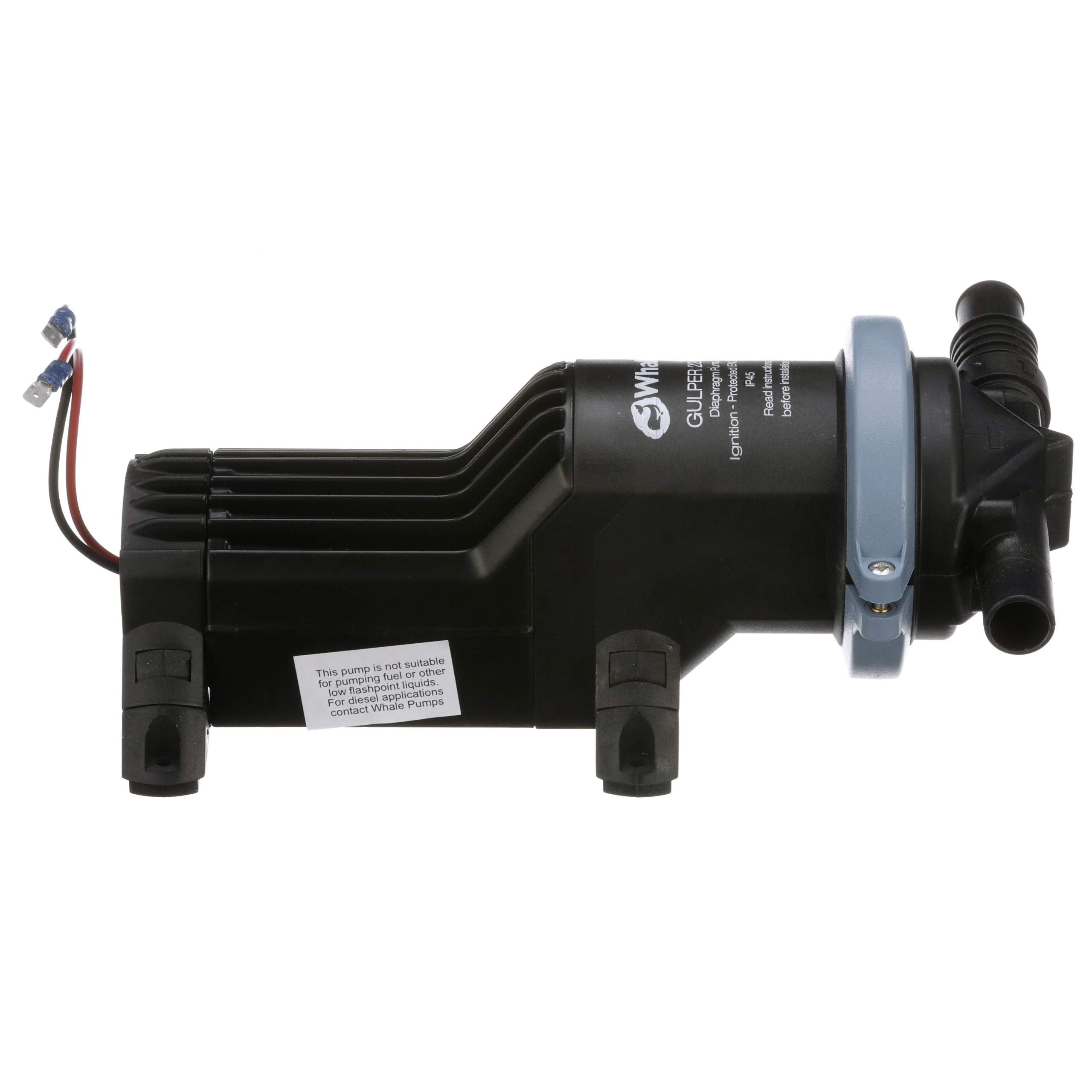 Whale Gulper 220 Pump BP1552, Manages Gray Waste, 3.5 GPM Flow Rate, 12V DC, ¾-Inch Hose Connections, Black