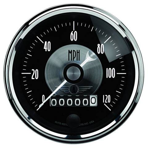 Auto Meter 2088 3-3/8" Prestige Black 0-120 mph Programmable Wheel Speedometer Gauge