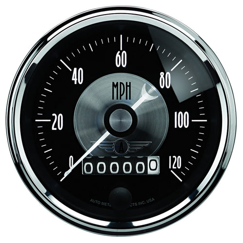 Auto Meter 2088 3-3/8" Prestige Black 0-120 mph Programmable Wheel Speedometer Gauge
