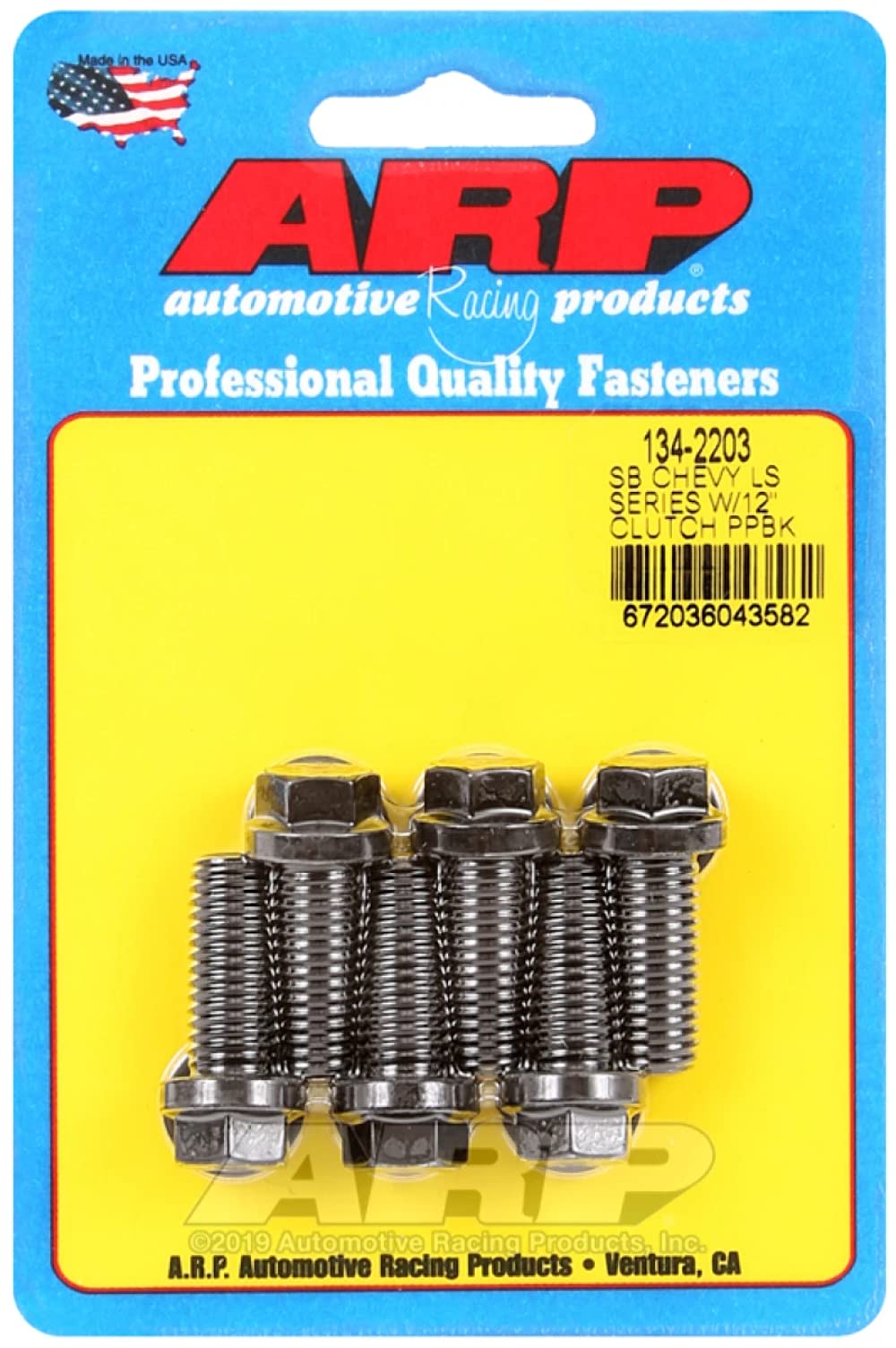 ARP Bolt Kit Pressure Plate, Hex Head, Chromoly, Black Oxide, 12 in Clutch, GM LS-Series