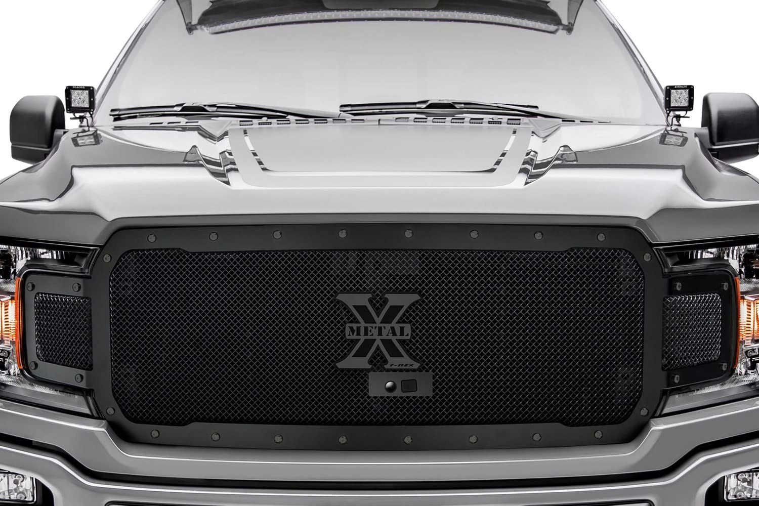 F-150 2018-2020 Stealth X-Metal Grille, Black, 1 Pc, Replacement, Black Studs, Fits Vehicles with Camera - PN #6715791-BR