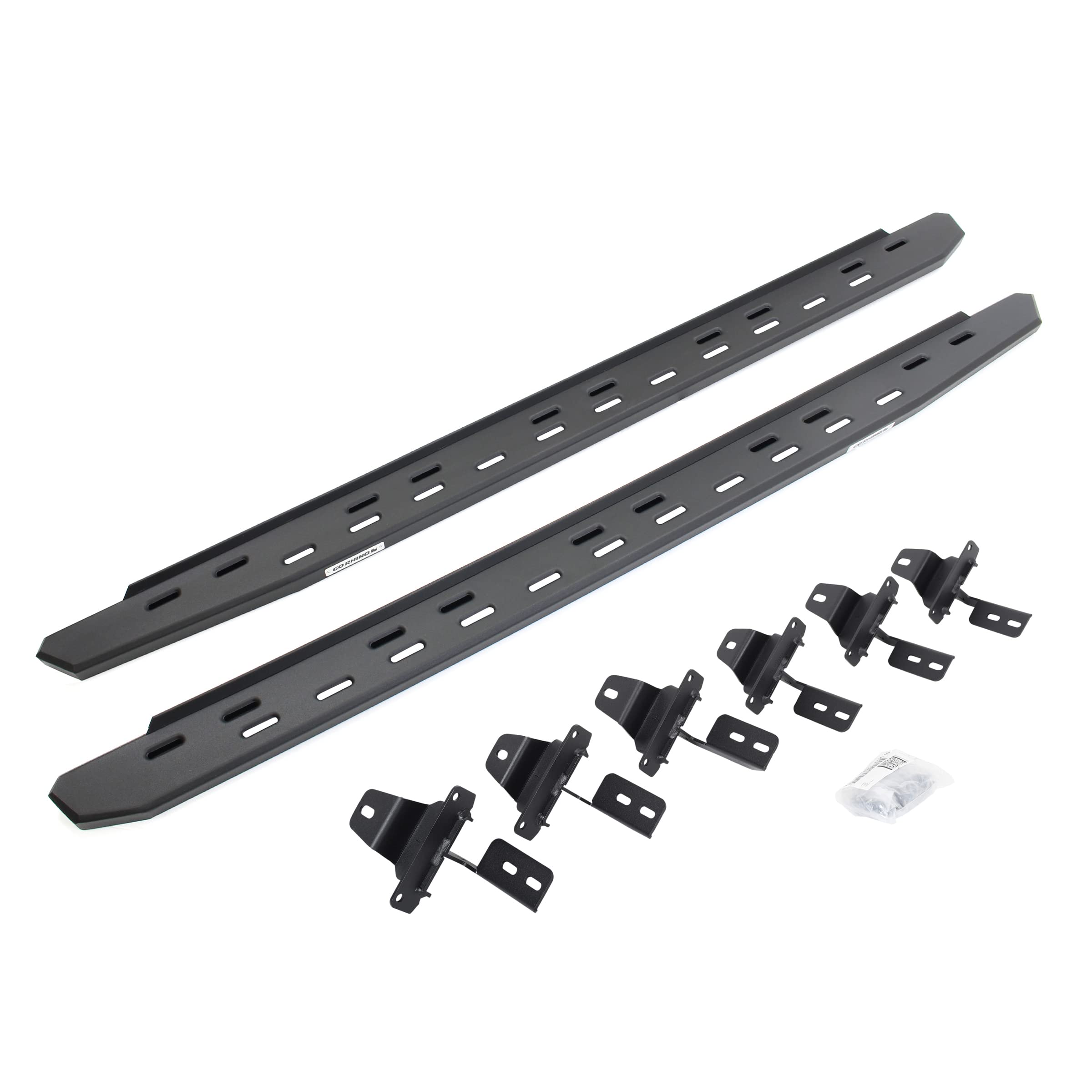 Go Rhino Slim RB30 Running Boards & Brackets | Galvanized Steel, Textured Black | 69650673SPC | Fits 2018-2024 Jeep Wrangler JLU, 4-Door