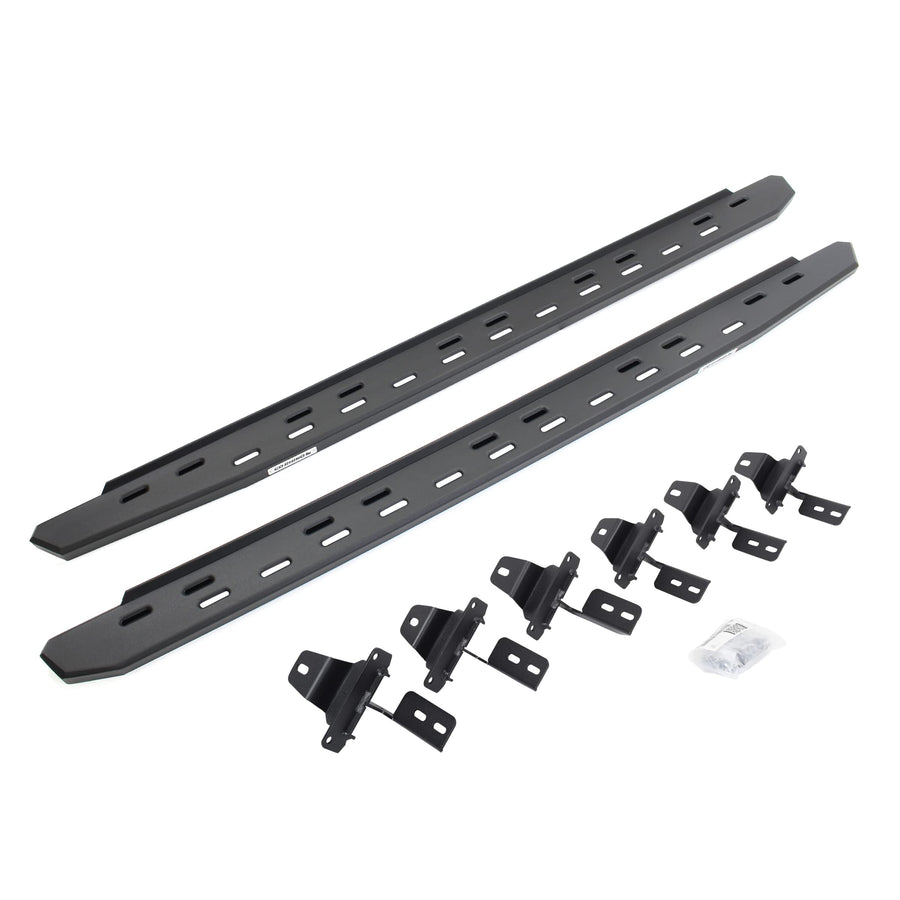 Go Rhino Slim RB30 Running Boards & Brackets | Galvanized Steel, Textured Black | 69650673SPC | Fits 2018-2024 Jeep Wrangler JLU, 4-Door