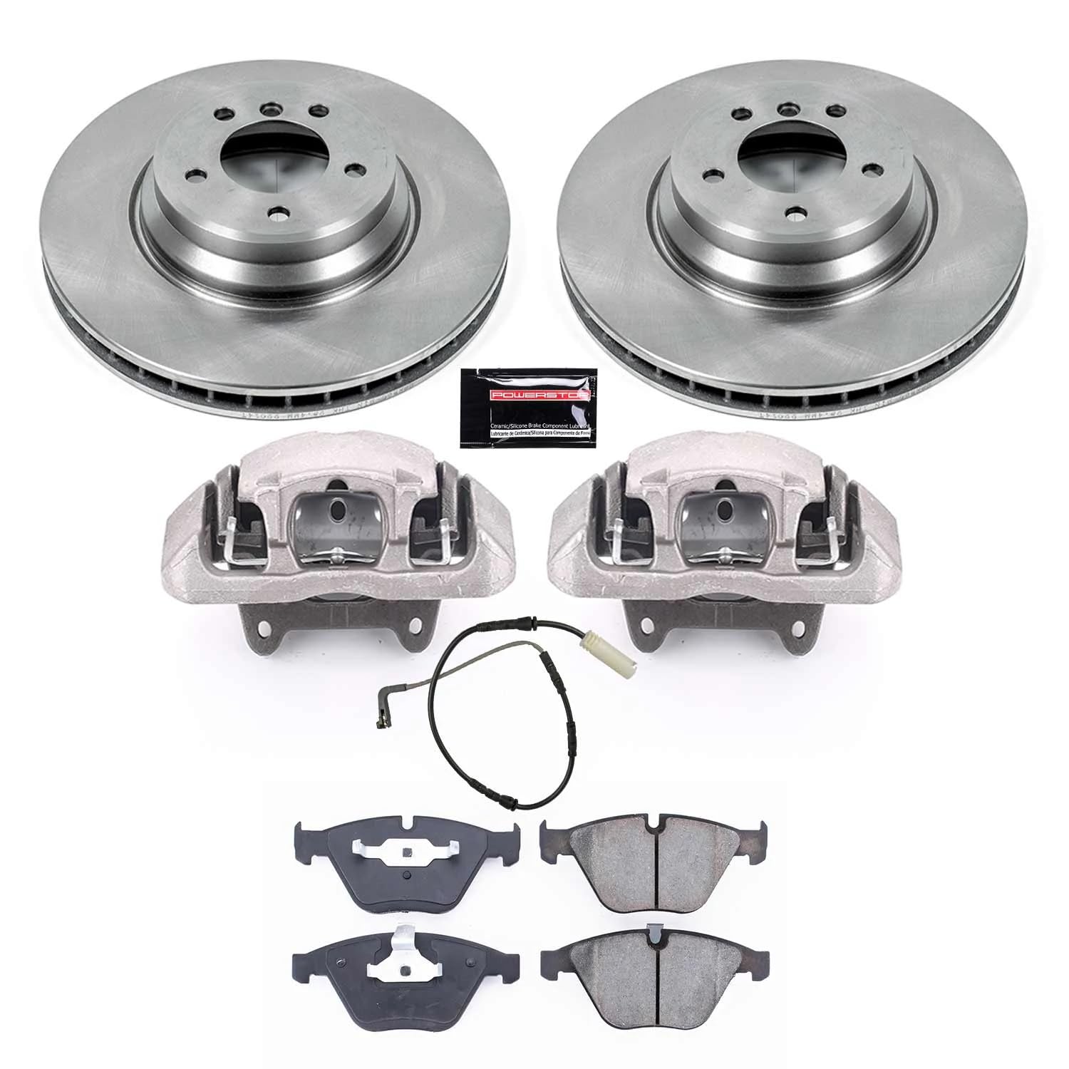 Power Stop KCOE5281 Replacement Autospeciality Front Caliper Kit- OE Rotors, Ceramic Brake Pads, Calipers For BMW 335d 2009-2010, BMW 335i 2007-2010 [Model Specific]