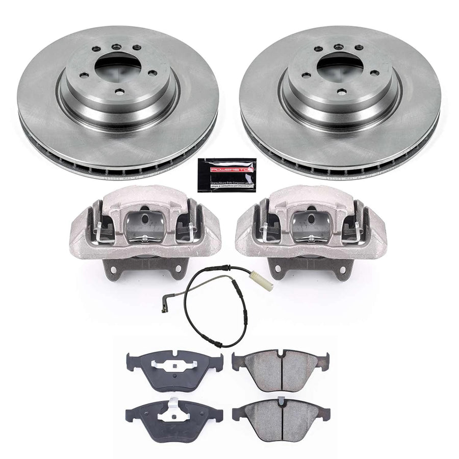 Power Stop KCOE5281 Replacement Autospeciality Front Caliper Kit- OE Rotors, Ceramic Brake Pads, Calipers For BMW 335d 2009-2010, BMW 335i 2007-2010 [Model Specific]