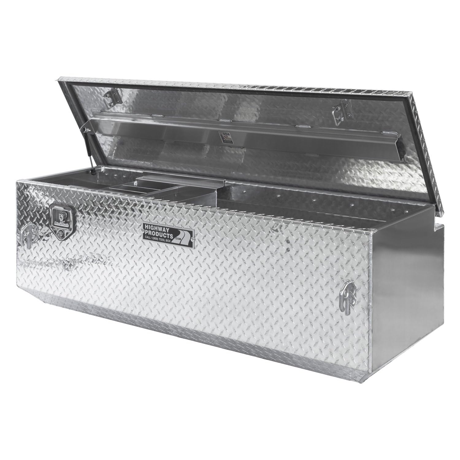 3022-005 Highway Products - Single Lid 5th Wheel Tool Box with Bright Diamond
