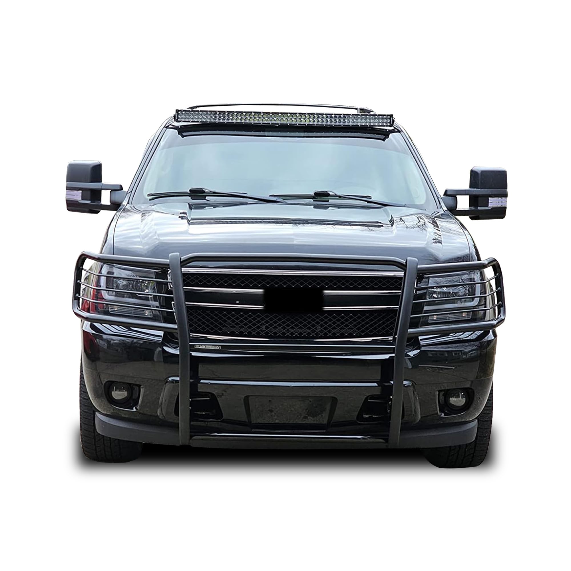 Grille Brush Black Horse Bumper Guard Modular Compatible with 2007-2013 Chevrolet Avalanche|2007-2014 Chevrolet Suburban 1500|2007-2014 Chevrolet Tahoe-17A037400MA