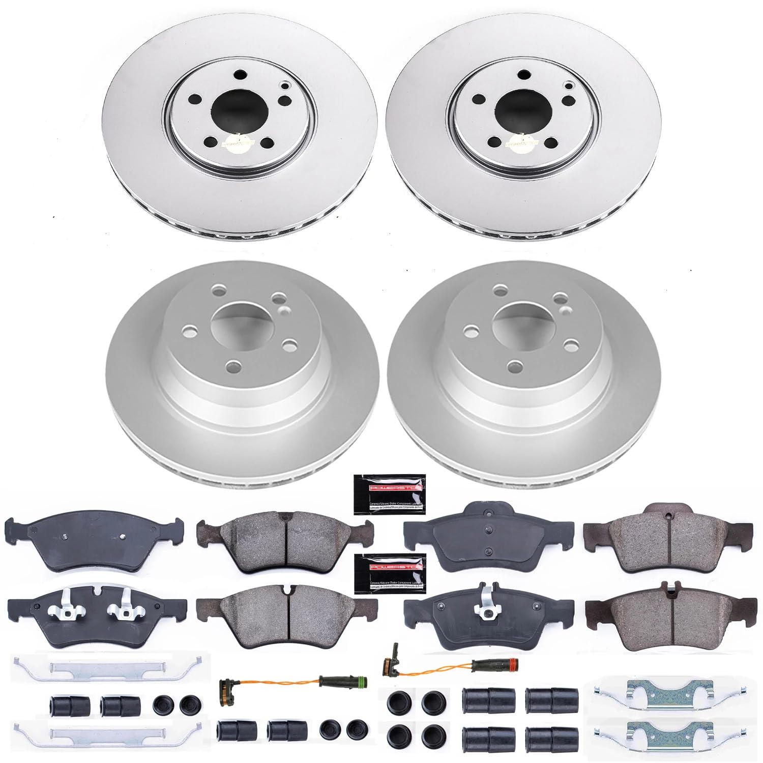 Power Stop Z23 Evolution Sport Geomet Coated Brake Kit Front & Rear For Mercedes-Benz E550 2007-2009 [Model Specific]