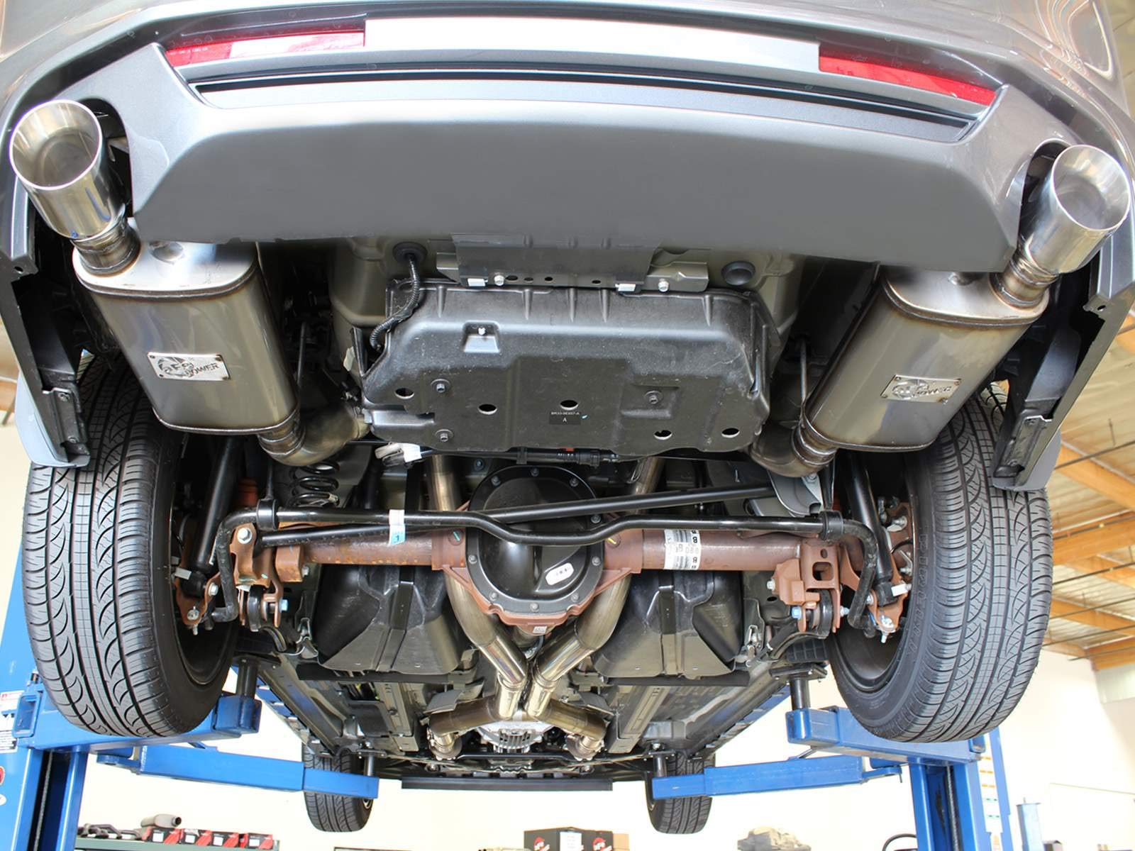 3" aFe (49-43049-B) Cat-Back Exhaust System with Black Tip for Ford Mustang GT Stainless Steel