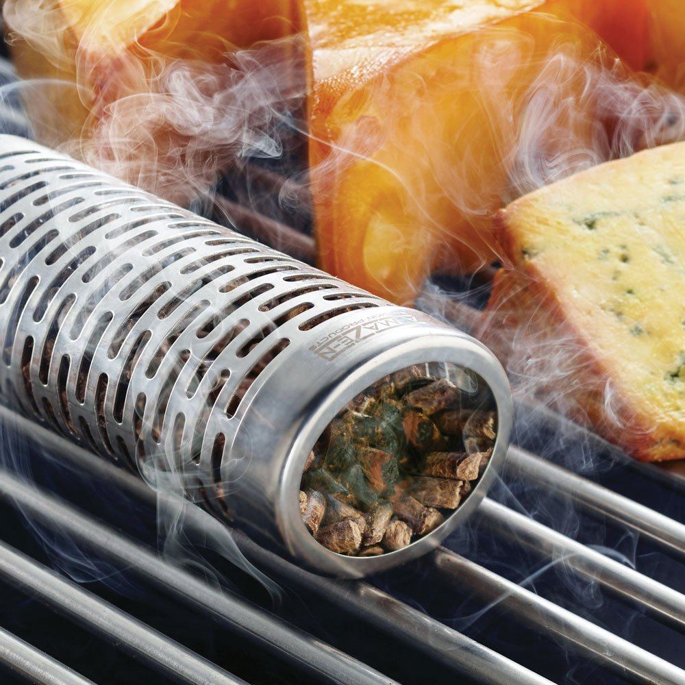 A-Maze-N 12" Oval Tube Smoker Combo Pack, 2lbs of Apple & Pitmaster Choice BBQ Pellets, Starter Gel