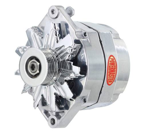 Polish Powermaster 8-66100 Alternator (Upgrade 100A 6 Groove Pulley 1 Wire Motorola Replacement 1" Mating flange)